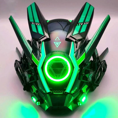CyberGlow LED Tech Helmet – Futuristic Cosplay Mask