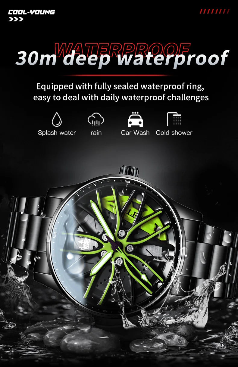 OLEVS Wheel Men's Luxury Watch Waterproof