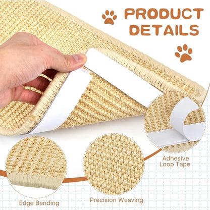 Natural Sisal Cat Scratcher Mat Cat Scratch Mats Horizontal Cat Floor Scratching