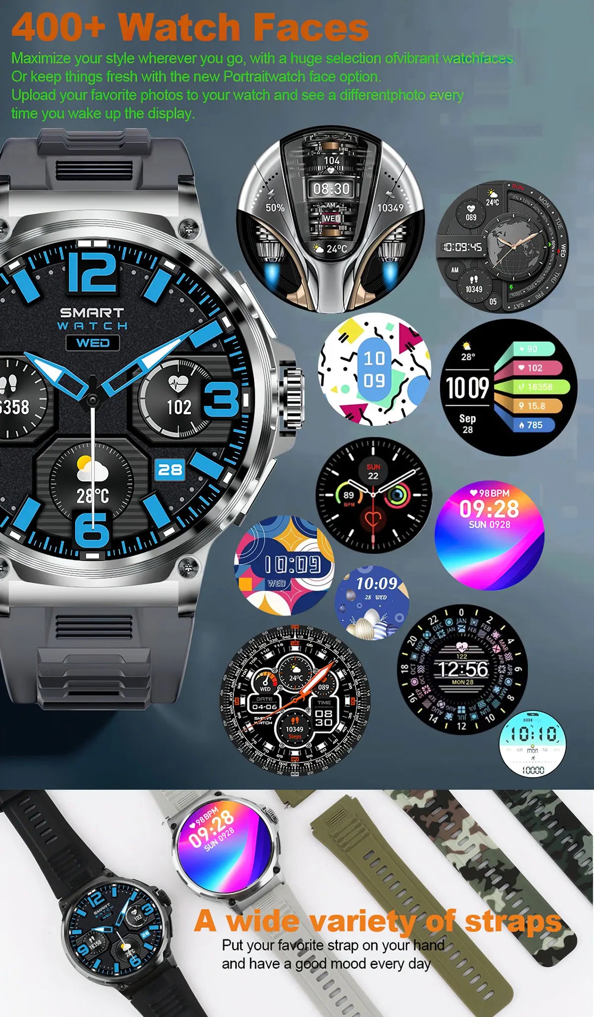 New 1.85-inch Ultra HD Smart Watch with GPS tracking, Bluetooth call, and a 710mAh battery. Perfect for sports and fitness, compatible with Huawei and Xiaomi.