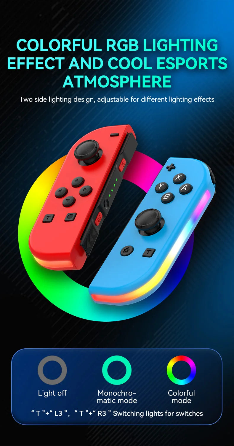 STORM WYRM Bluetooth Joystick for Switch NS Game Left and Right Wireless RGB With Light Small Handle JOY-02