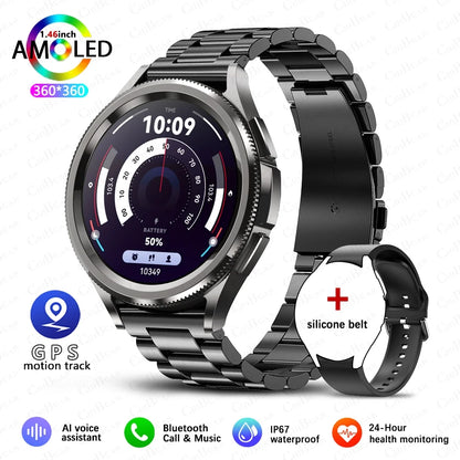 For Samsung Galaxy Watch 6 GPS Sport Smartwatch Men HD Screen GPS Fitness Tracker Waterproof