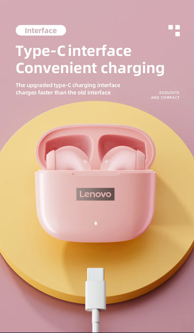 Lenovo LP40 Pro Earphones Bluetooth 5.3 Wireless Sports Headphone Waterproof with Mic Touch Control TWS Headset
