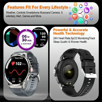 New 1.85-inch Ultra HD Smart Watch with GPS tracking, Bluetooth call, and a 710mAh battery. Perfect for sports and fitness, compatible with Huawei and Xiaomi.