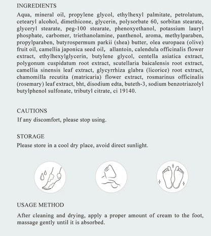 MABREM Foot Treatment Cream Whitening Anti-cracking Moisturizing Foot Care Exfoliating Scrub Anti-dry Calendula Olive Repair 40g