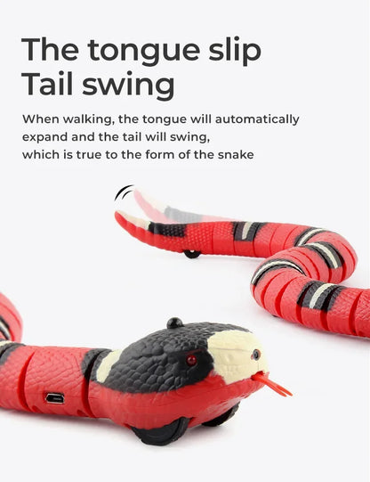 Pet Toys Cat Dog Pet Snake Toys Rechargeable Smart Sensor Snake Automatically Senses Obstacles and Escapes Children's Gift Toys