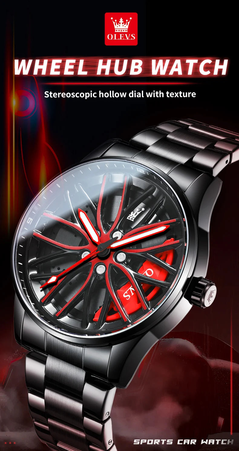 OLEVS Wheel Men's Luxury Watch Waterproof