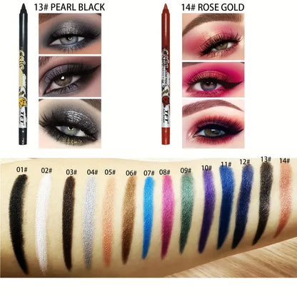 Pearly Glitter Colorful Eyeshadow and Eyeliner Gel Pen - Waterproof