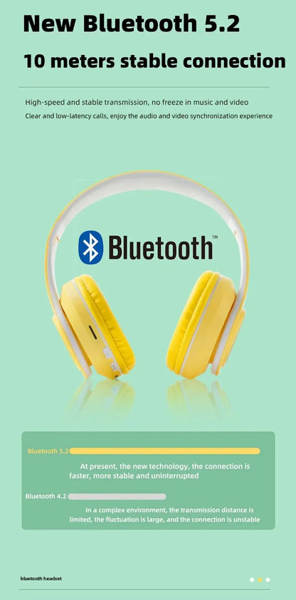 P95H,RGB,Moda Ears BT Wireless Headphone Com Mic E Flash Light, Capacete De Música Estéreo LED, Fone De Ouvido Dobrável, Present