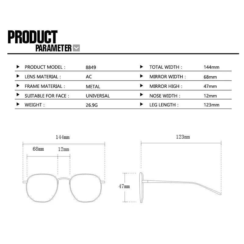 SOZO TU Funky Metal Luxury Rimless Sunglasses for Women