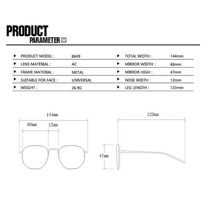 SOZO TU Funky Metal Luxury Rimless Sunglasses for Women