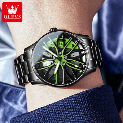OLEVS Wheel Men's Luxury Watch Waterproof