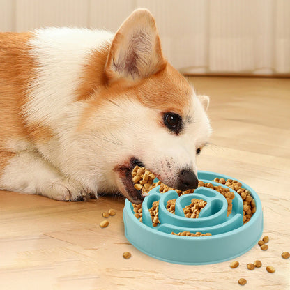 Pet Dog Slow Feeder Bowl Fun Non Slip Anti-Gulping