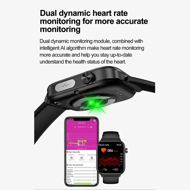 The LIGE Smart Watch offers a vibrant display, health tracking, and seamless connectivity in a sleek, water-resistant design—ideal for the modern man.