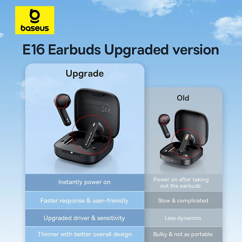 BASEUS In-Ear Wireless Earphones Bluetooth 5.3 30H Bateria de longa duração IPX4 prova d'água