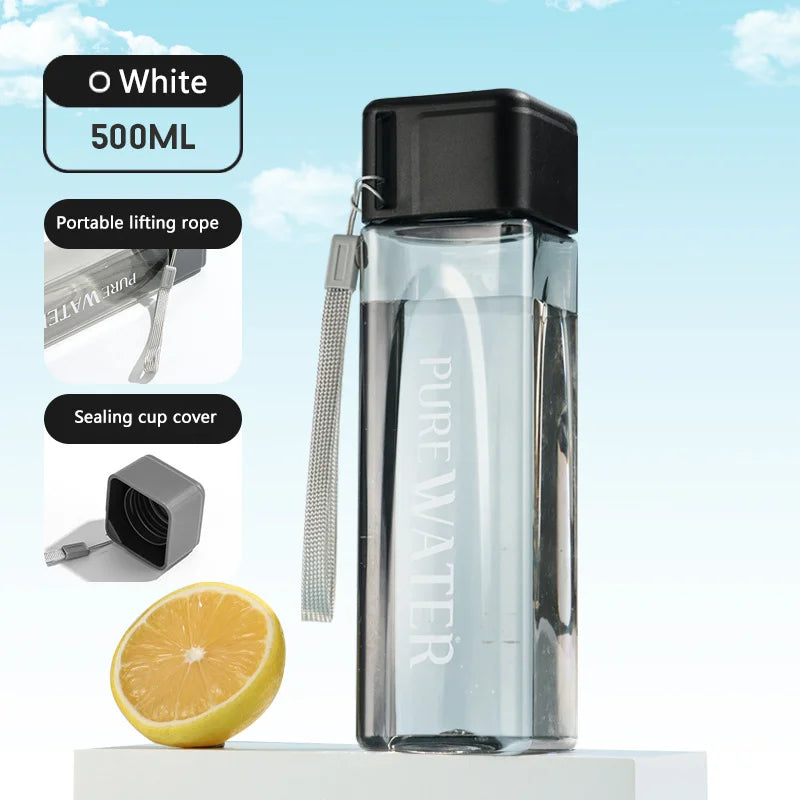 Simple Square Water Bottle Personalized 500ml Portable Creative
