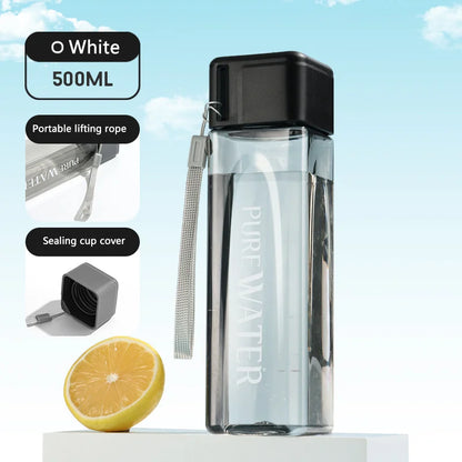 Simple Square Water Bottle Personalized 500ml Portable Creative