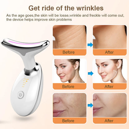 Neck Massager Facial Lifting Three Light Mode Electric Skin Tightener LED Beauty Instrument