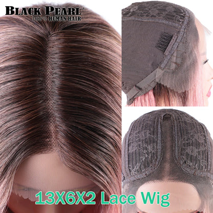 Human Hair Preplucked Wigs Straight Lace Front  For Women Brazilian