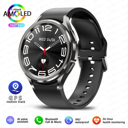 For Samsung Galaxy Watch 6 GPS Sport Smartwatch Men HD Screen GPS Fitness Tracker Waterproof