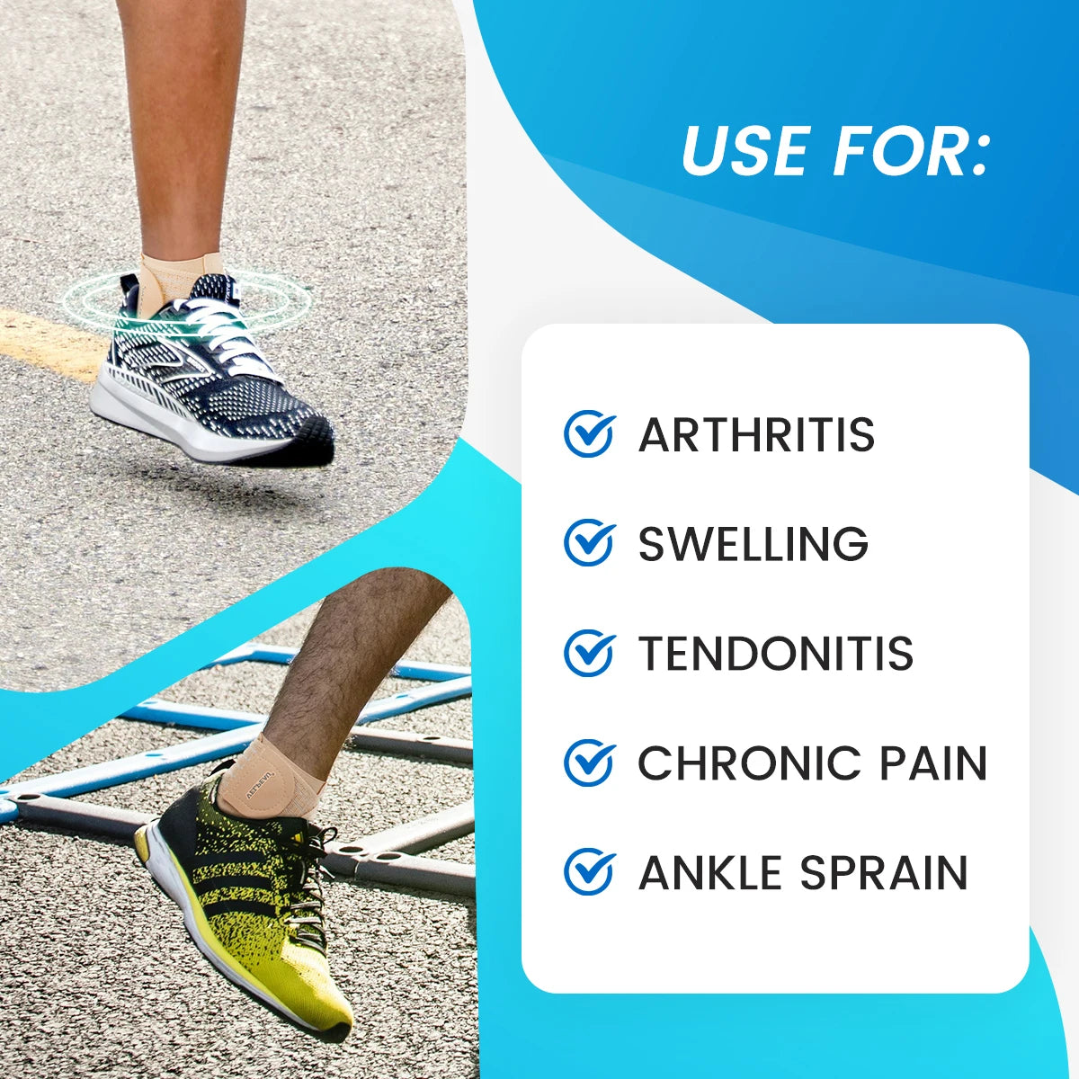 VELPEAU Adjustable Ankle Compression Sleeve for Achilles Tendonitis