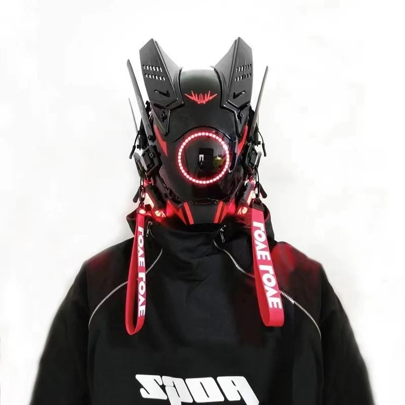 CyberGlow LED Tech Helmet – Futuristic Cosplay Mask