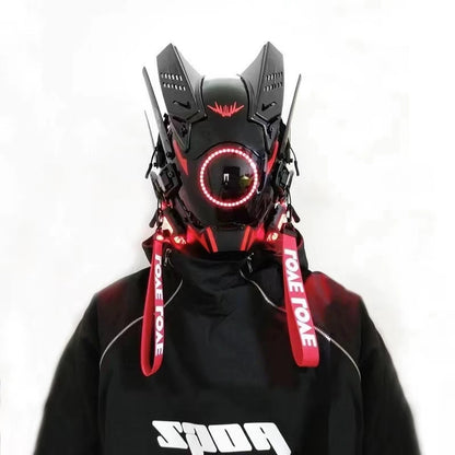 CyberGlow LED Tech Helmet – Futuristic Cosplay Mask