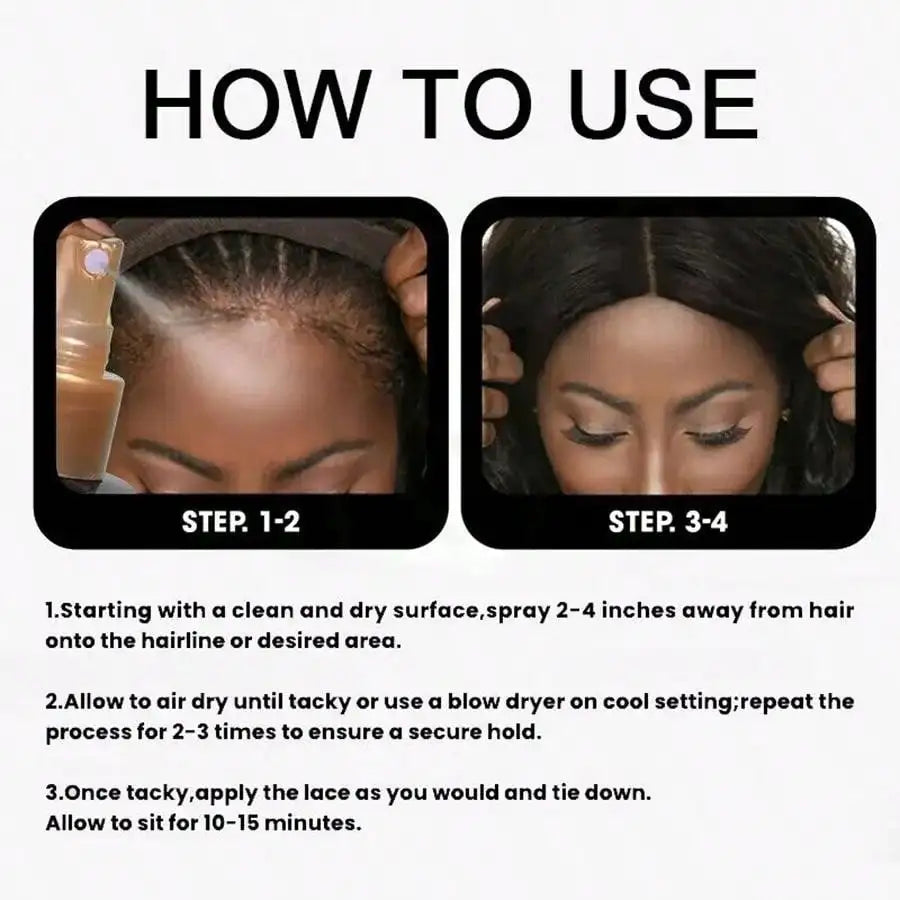 Melting and Holding Spray Glue-Less Hair
