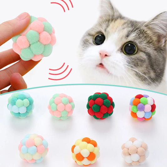 Interactive Plush Cat Toy Balls – Colorful Teaser Toys for Cats