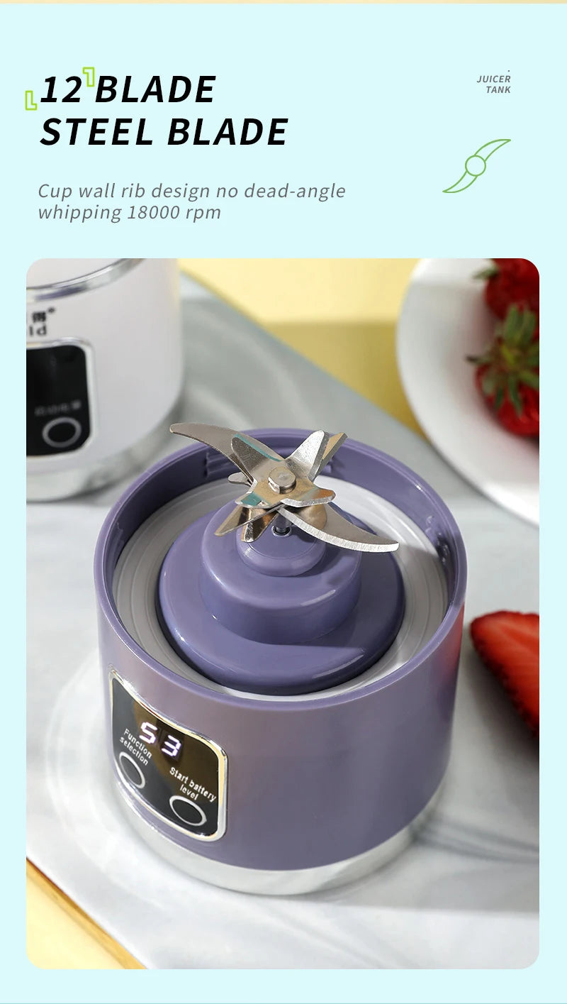 Xiaomi NanoBlend  450ml Fruit Juicer 8 Blades 3 Speeds USB Rechargeable Adjustable