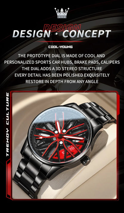OLEVS Wheel Men's Luxury Watch Waterproof
