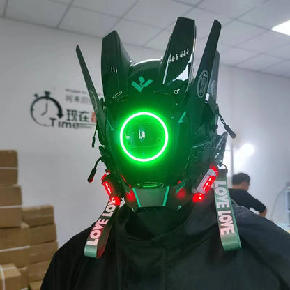 CyberGlow LED Tech Helmet – Futuristic Cosplay Mask