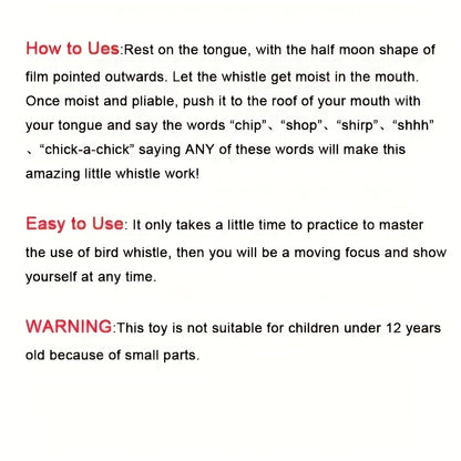 Oral Skills Tool Bird Whistle Stunt Props, Realistic Sound to Attract Birds