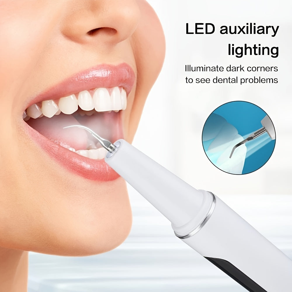 ProClean Tartar Remover Kit - Power Dental Flossers with 5-Level Adjustable LED Light, 4 Replaceable Heads, and Advanced Dental Calculus Removal for Improved Oral Health and Fresh Breath